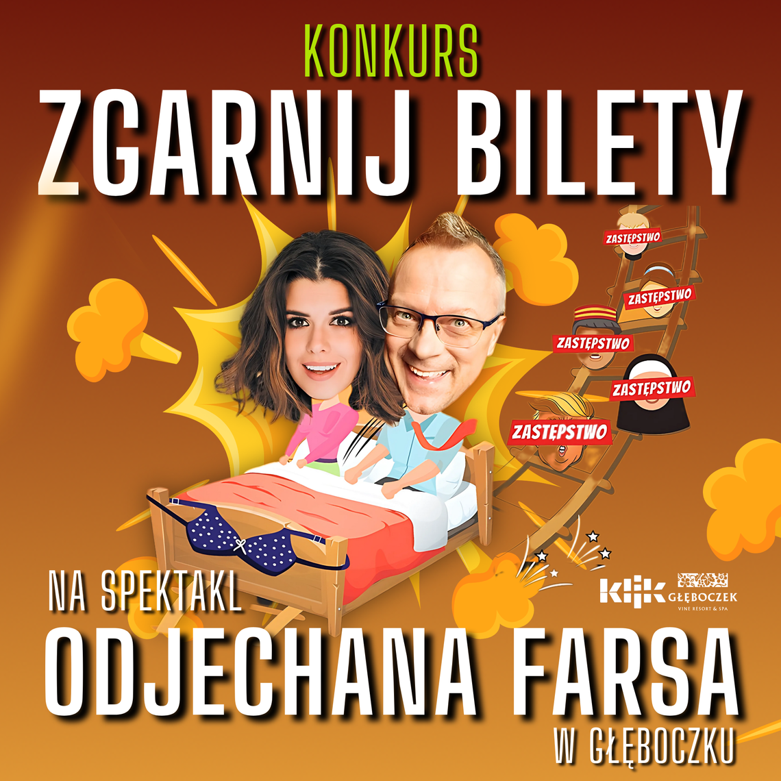 REGULAMIN KONKURSU „Wygraj bilety na spektakl ‘Odjechana farsa’ w Głęboczek Vine Resort & Spa”