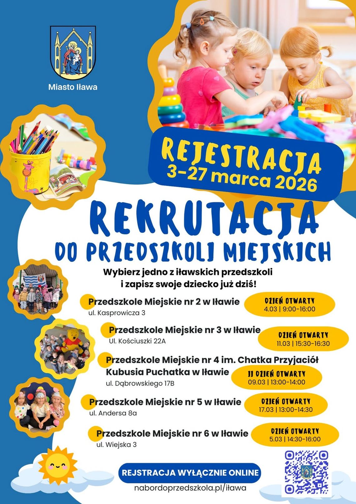 Rusza rekrutacja do miejskich przedszkoli w Iława na rok szkolny 2026/2027!